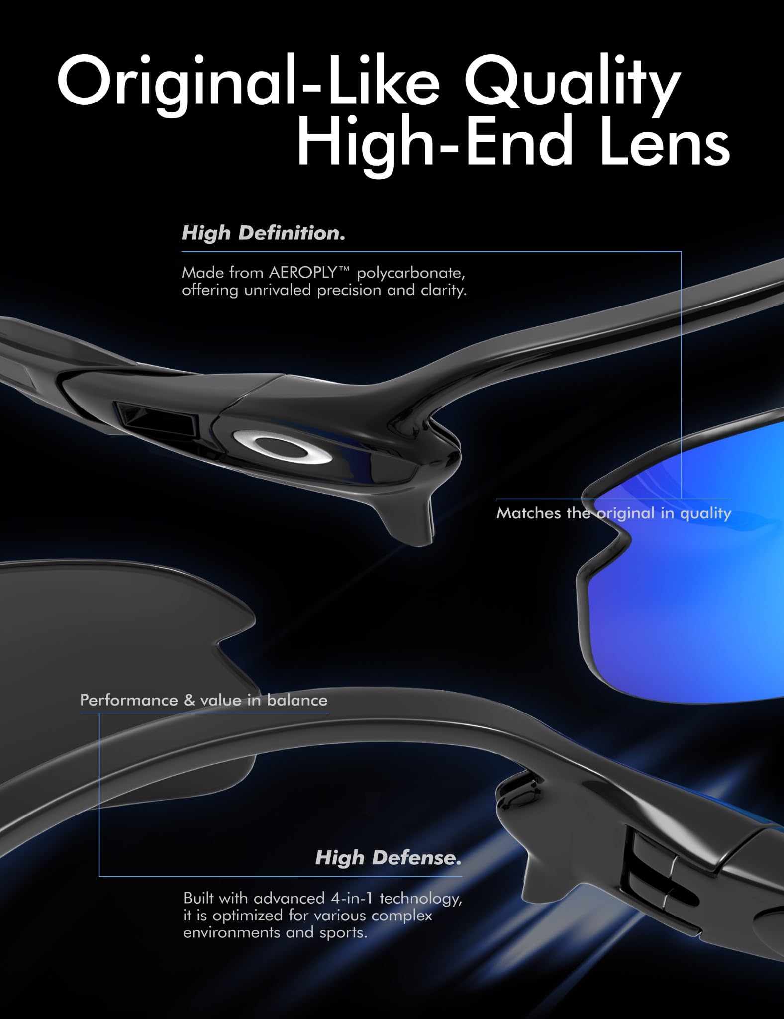 SAUCER Premium Replacement Lenses for Oakley Bottle Rocket OO9164-62mm Sunglasses - Image 5