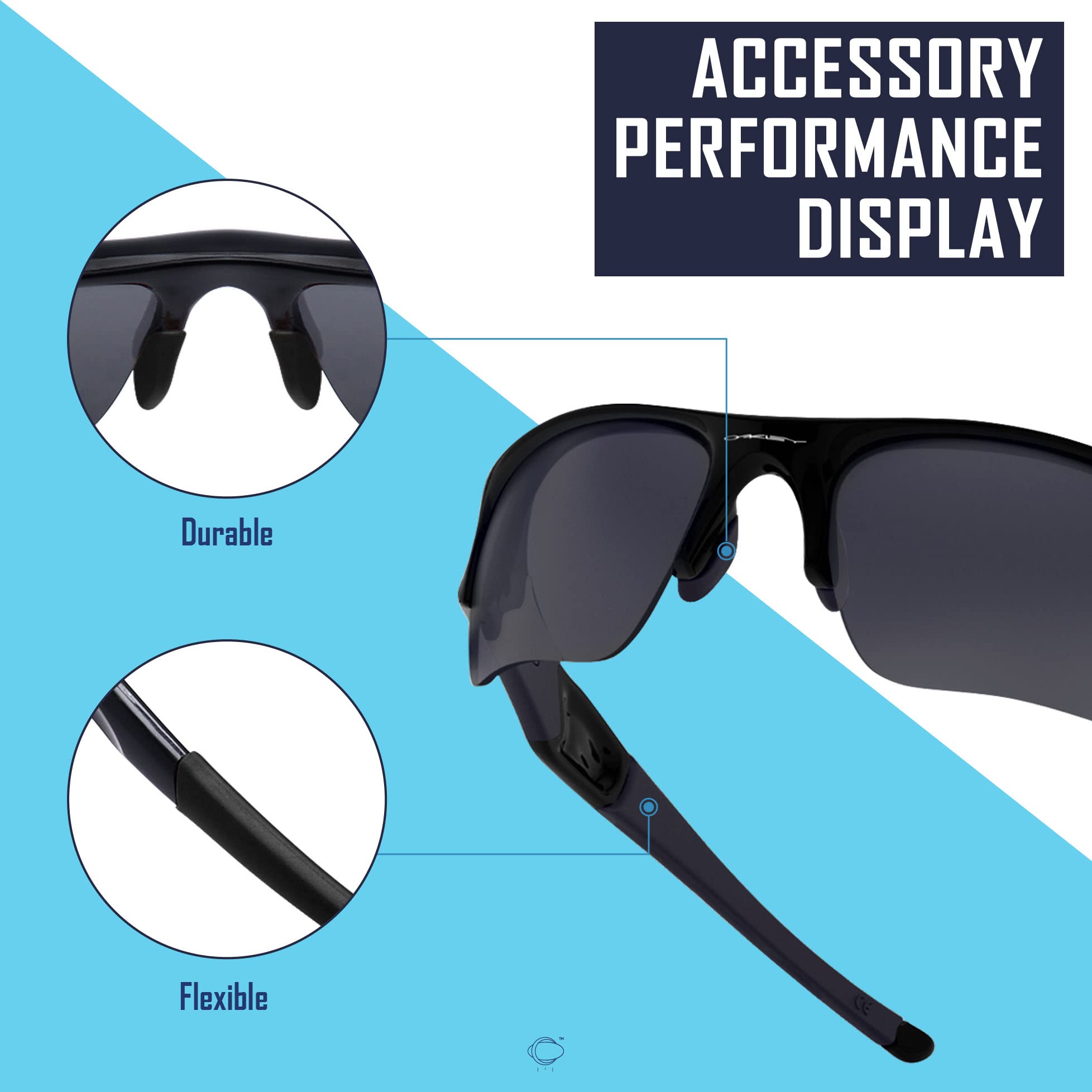 SAUCER Replacement Nose Pieces Pads & Earsocks Temple Sleeve Rubber Kit for Oakley Flak Jacket | Flak Jacket XLJ Sunglass - Image 7