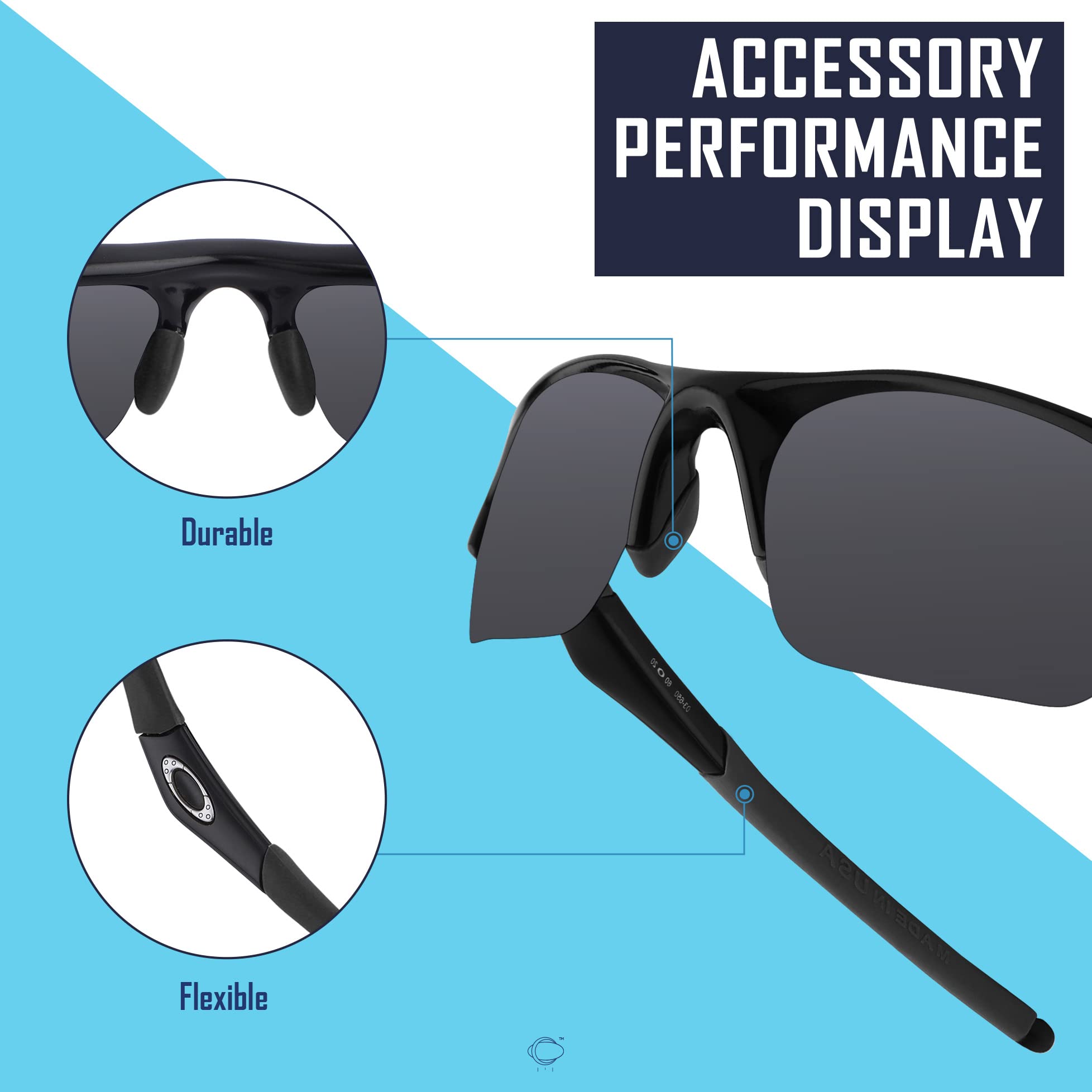 SAUCER Replacement Nose Pieces Pads & Earsocks Temple Sleeve Rubber Kit for Oakley Half Jacket | Half Jacket XLJ Sunglass - Image 6