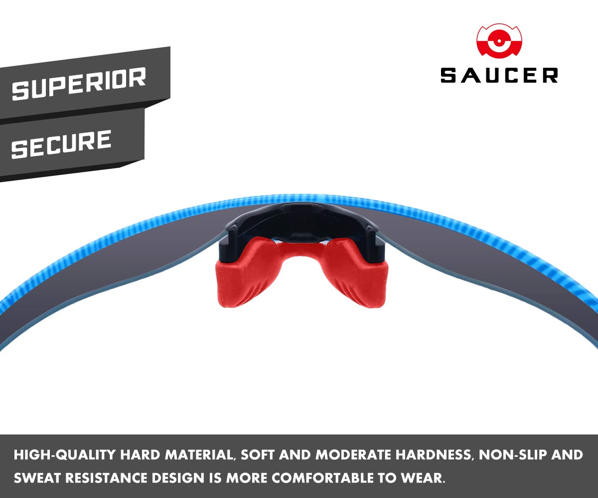 SAUCER Replacement Nose Pieces Pads & Earsocks Temple Sleeve Rubber Kit for Oakley RadarLock Path | Pitch|Edge | XL Sunglass - Image 5