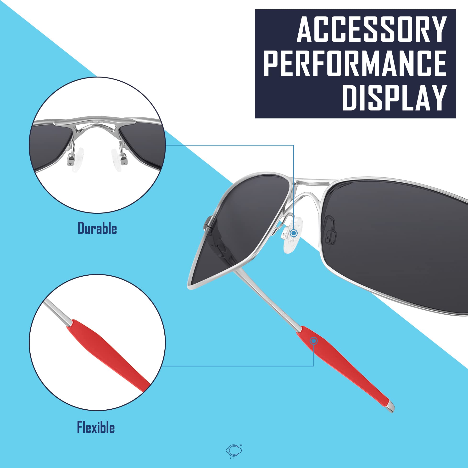 SAUCER Replacement Nose Pieces Pads & Earsocks Temple Sleeve Rubber Kit for Oakley Crosshair 2.0 OO4044 Sunglass - Image 6