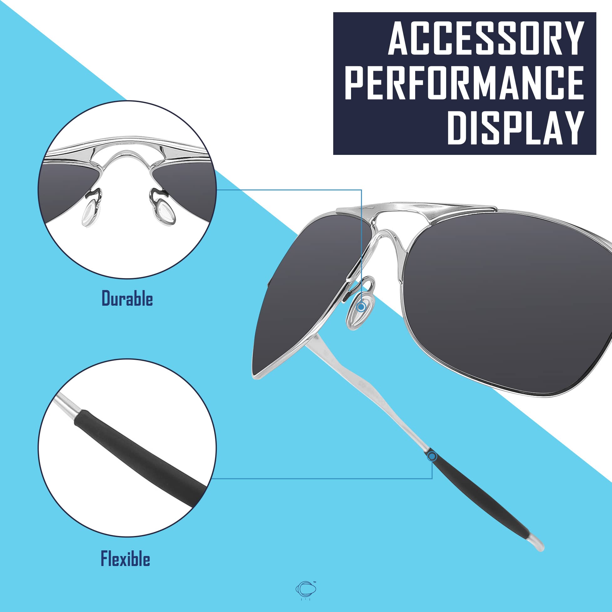 SAUCER Replacement Nose Pieces Pads & Earsocks Temple Sleeve Rubber Kit for Oakley Crosshair New 2012 OO4060 Sunglass - Image 6