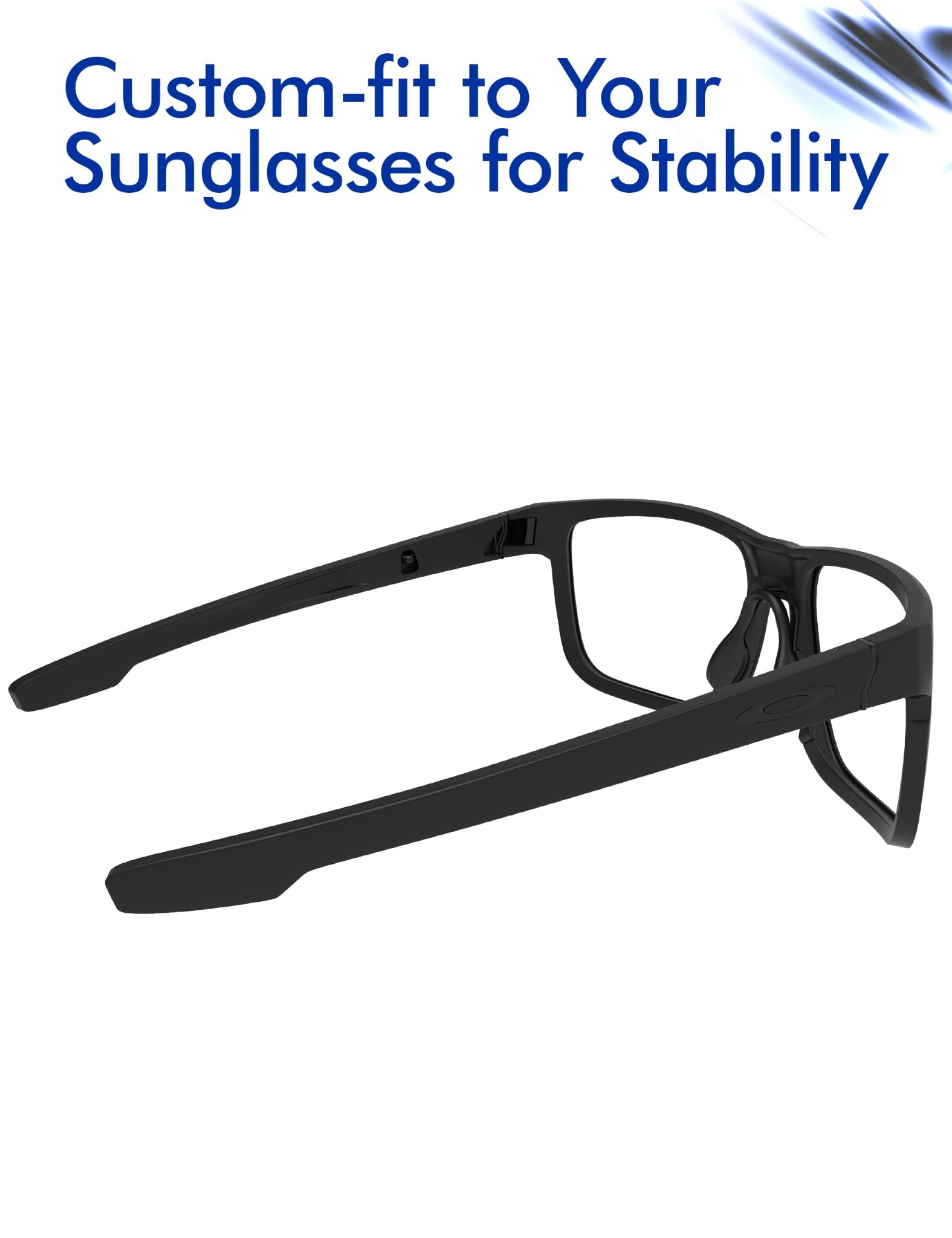 SAUCER Replacement Nose Pieces Pads for Oakley Split Shot OO9416 | Split Time OO4129 | Targetline OO4129 | Crossrange Patch R XL OO9361 Sunglasses - Standard Black + Asian Fit Black - Image 4