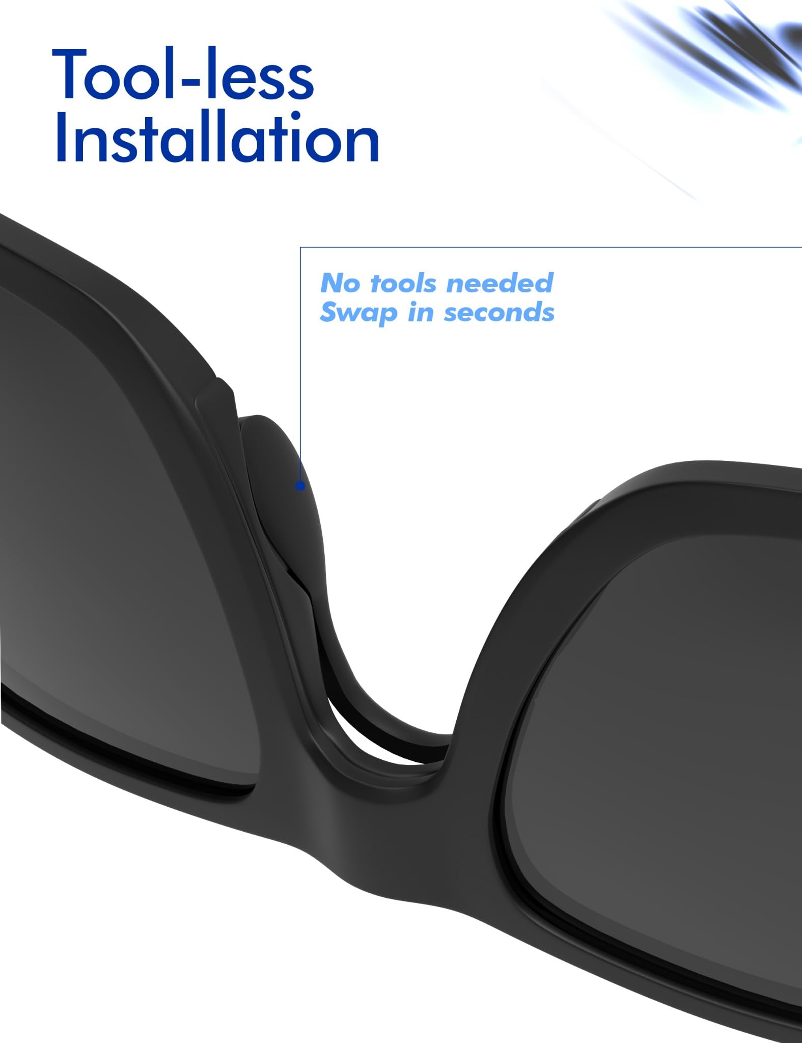 SAUCER Replacement Nose Pieces Pads for Oakley Split Shot OO9416 | Split Time OO4129 | Targetline OO4129 | Crossrange Patch R XL OO9361 Sunglasses - Standard Black + Asian Fit Black - Image 6